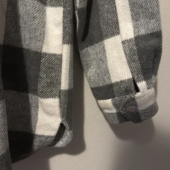 BB DAKOTA Buffalo Plaid Jacket Womens Sm Oversized Buttons Pockets Soft EUC - Picture 9 of 9